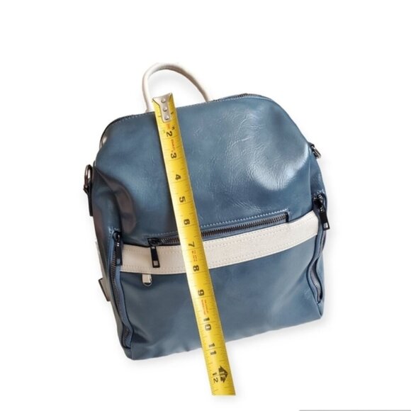 Faux Leather grayish blue back pack - Picture 8 of 12